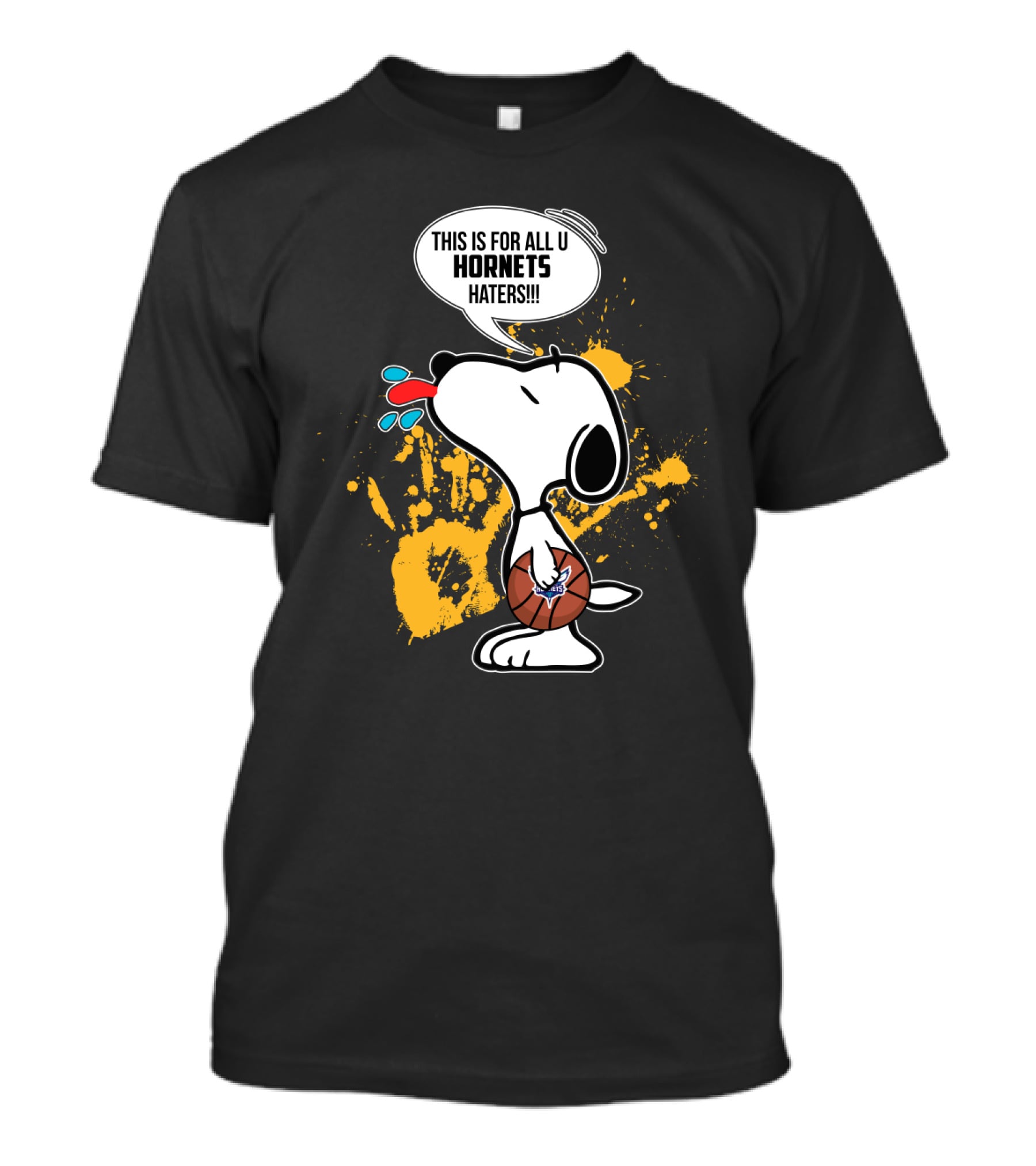 Snoopy Charlotte Hornets Haters Fun Basketball T-Shirt
