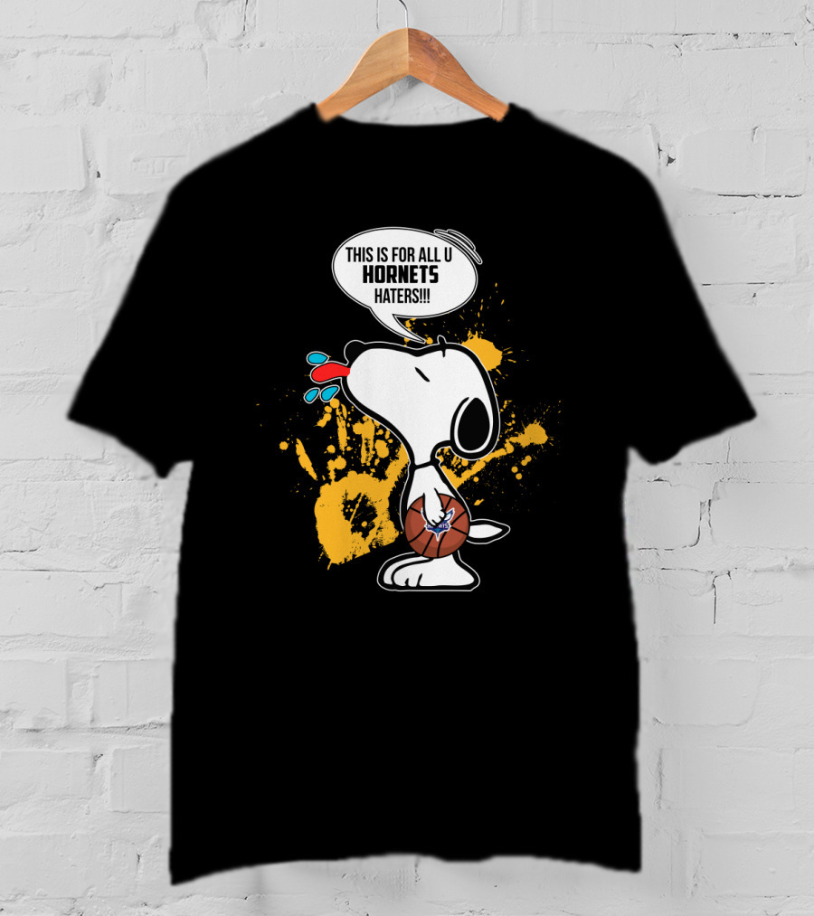 Snoopy Charlotte Hornets Haters Fun Basketball T-Shirt