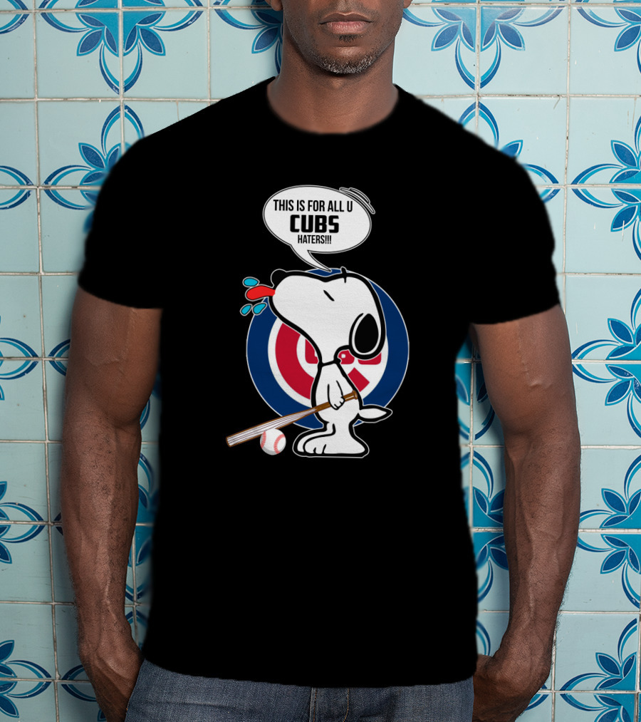 Snoopy Cubs Haters Cartoon Baseball Fan Fun T-Shirt