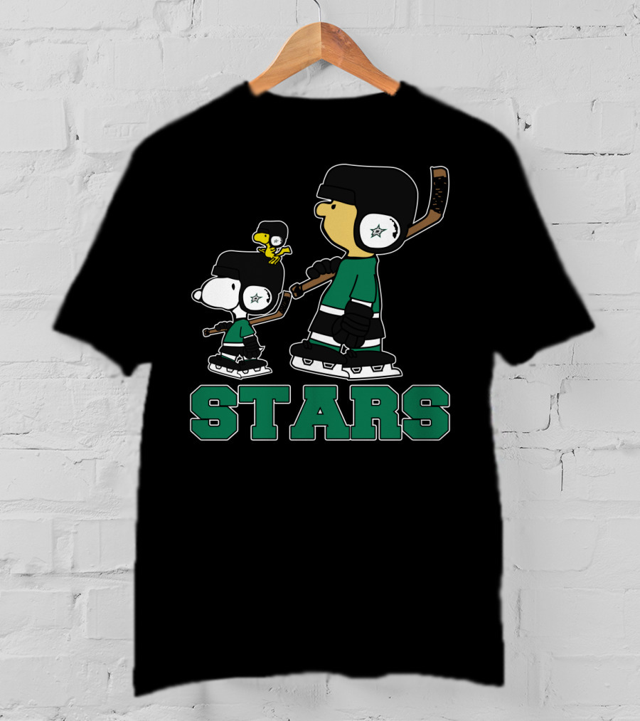 Snoopy Woodstock Dallas Stars Hockey Fans T-Shirt