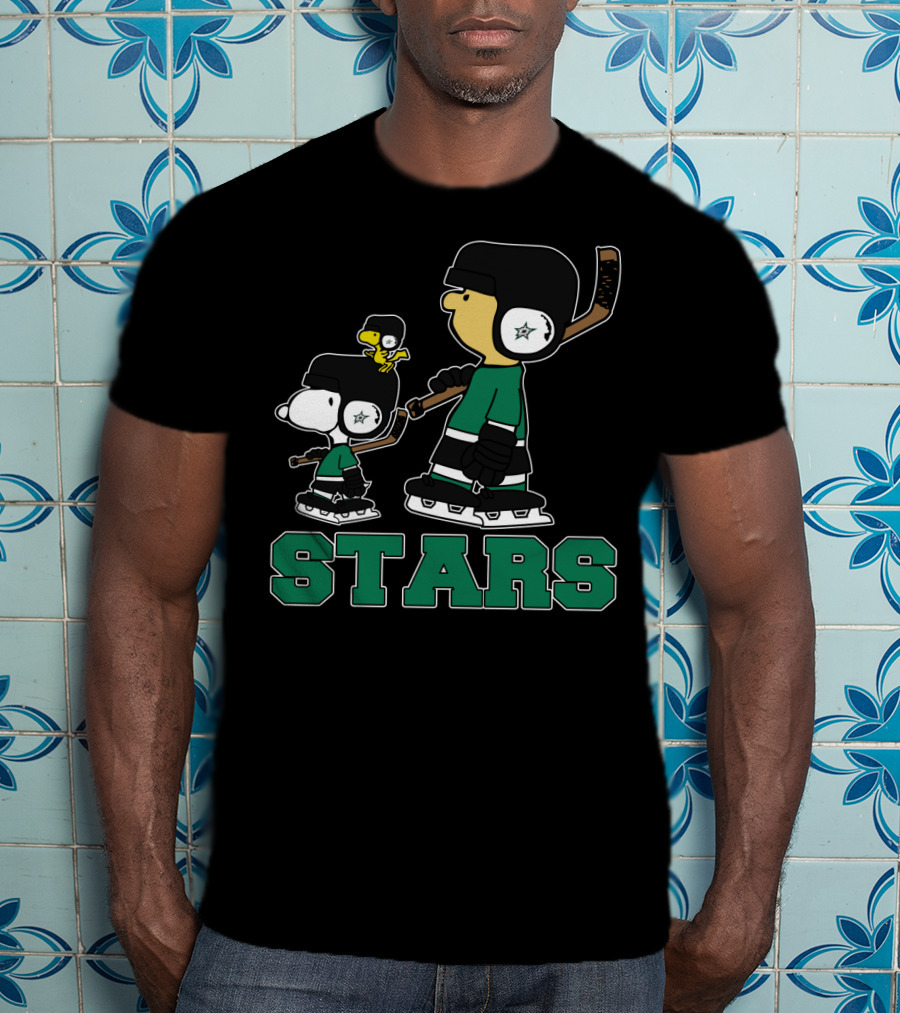 Snoopy Woodstock Dallas Stars Hockey Fans T-Shirt