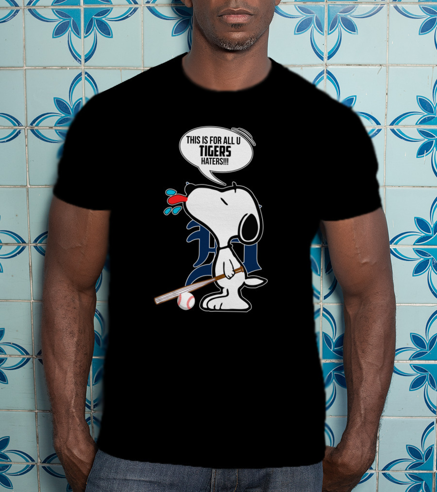 Snoopy Detroit Tigers Haters Baseball Fan T-Shirt