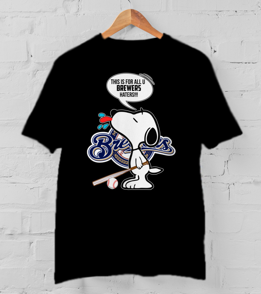 Snoopy Brewers Haters Baseball Milwaukee Fans T-Shirt