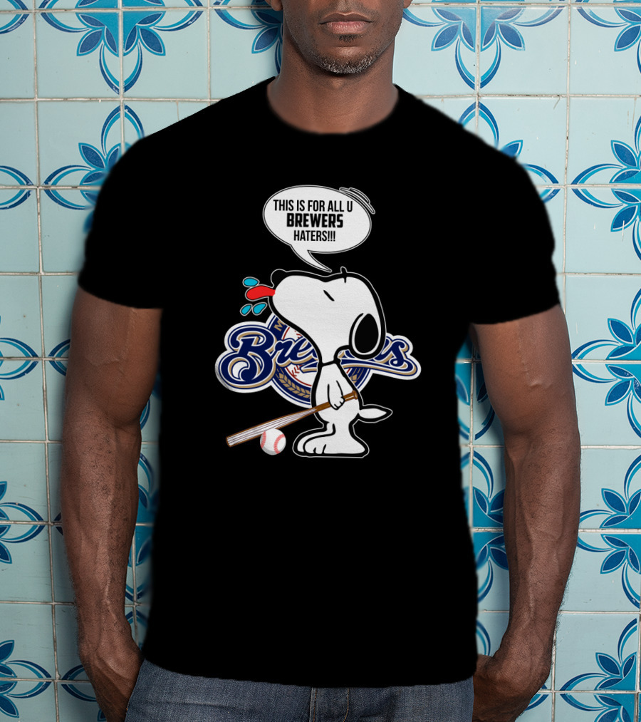 Snoopy Brewers Haters Baseball Milwaukee Fans T-Shirt