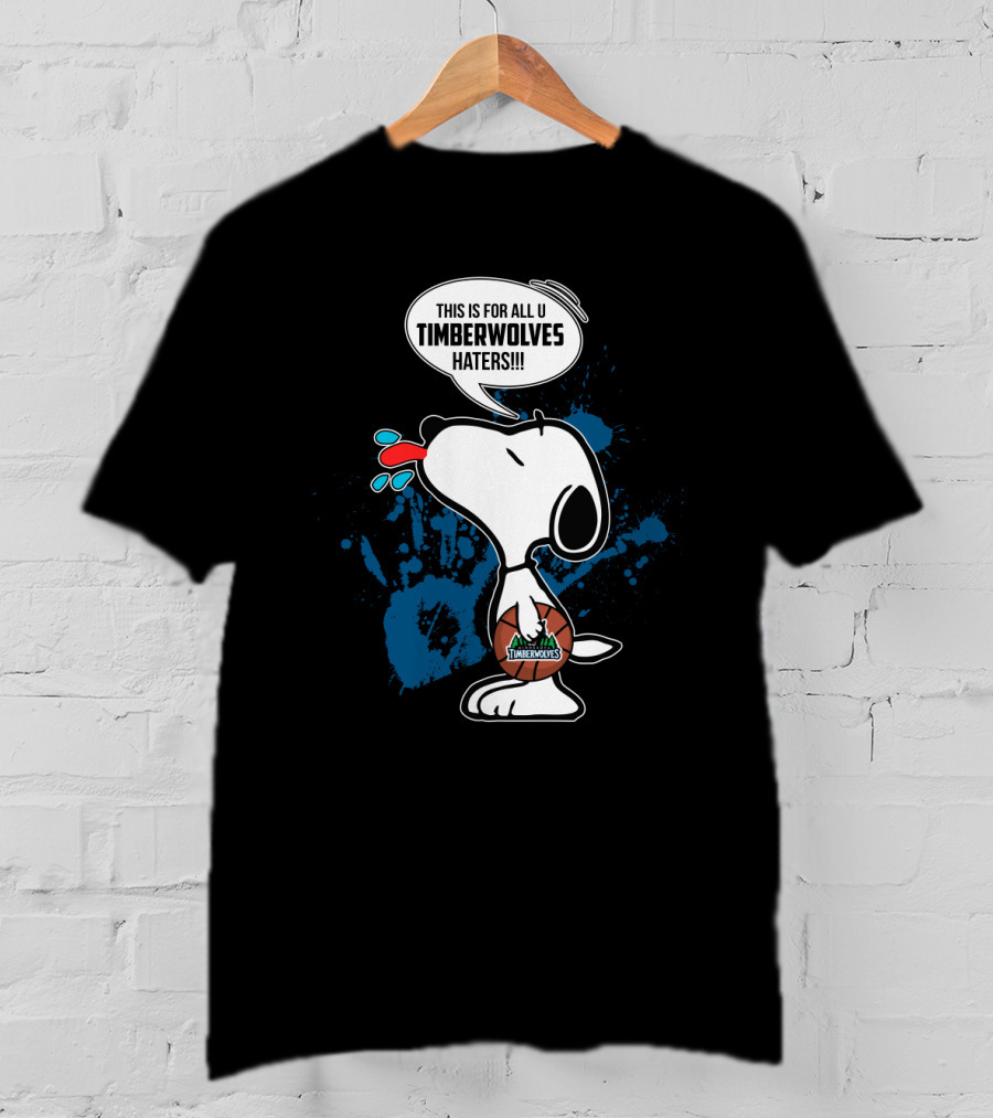 Snoopy Timberwolves Haters Throwback T-Shirt