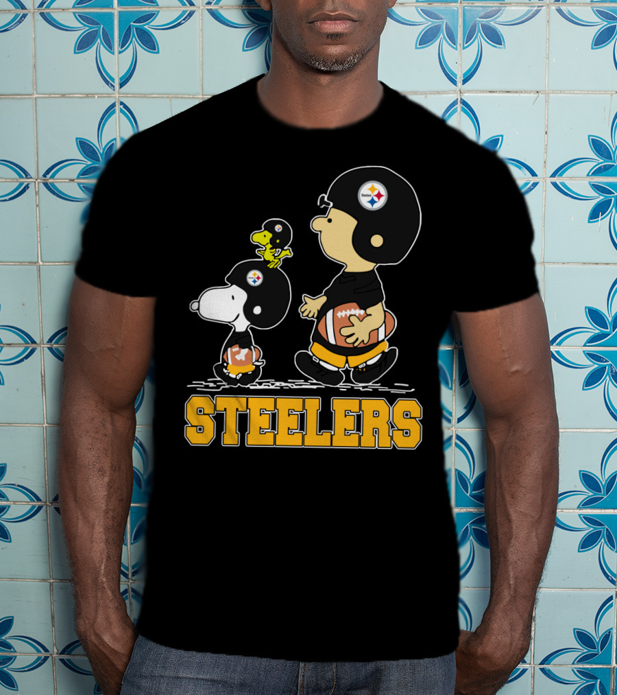 Snoopy Woodstock Steelers Football Fans T-Shirt