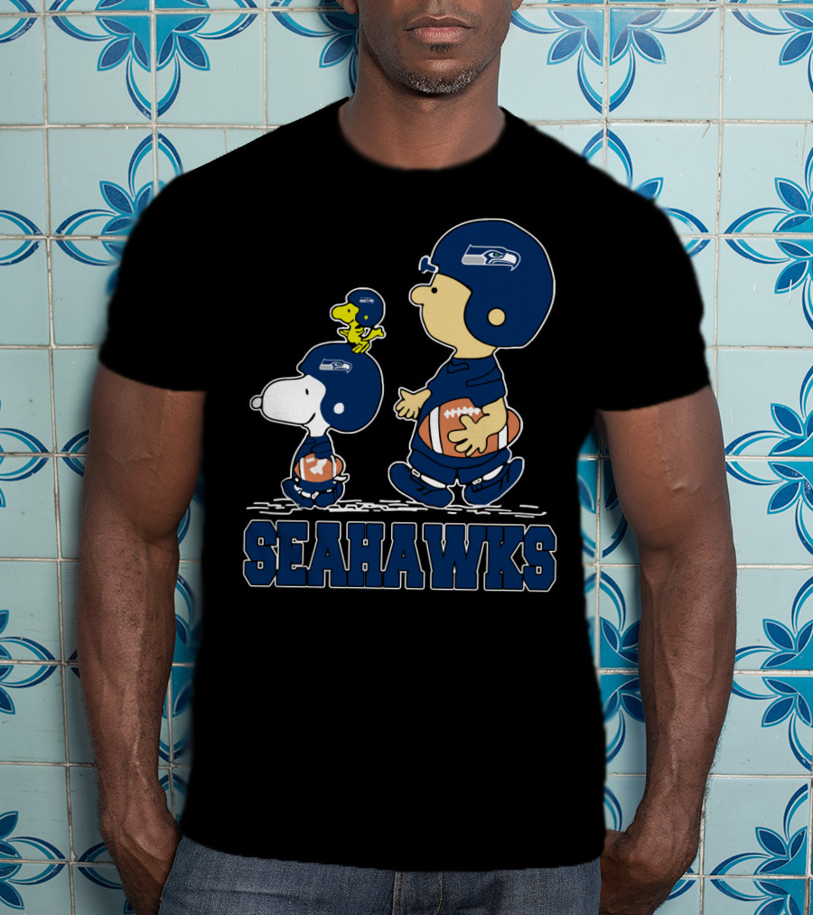 Snoopy And Friends Seattle Seahawks Football Fans T-Shirt