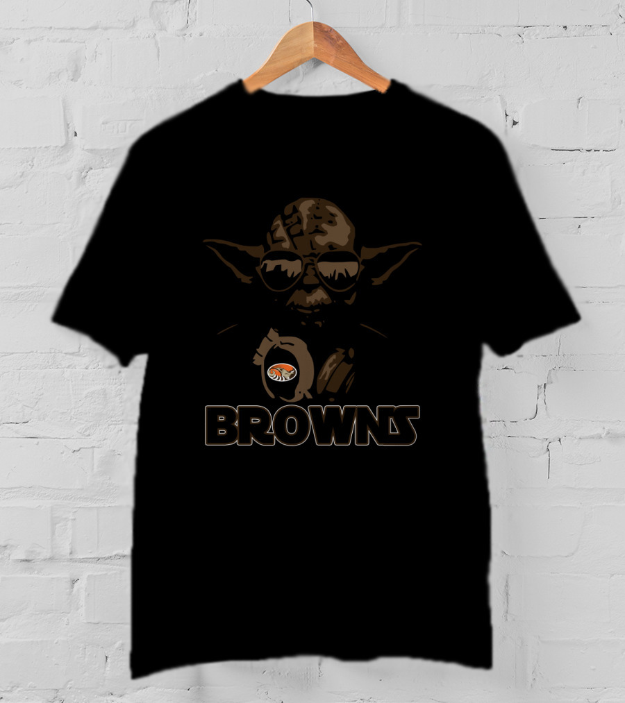 Yoda Star Wars Browns Cleveland Football Fans Headphones T-Shirt