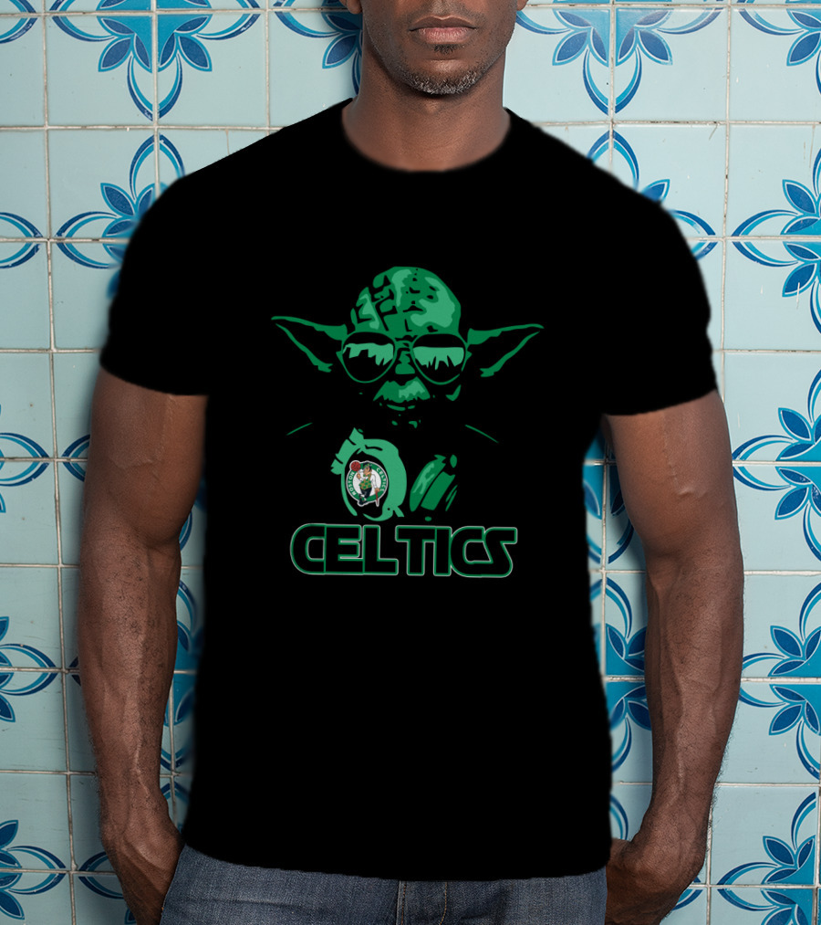 Yoda Celtics Basketball Fandom Star Wars Boston Fans T-Shirt