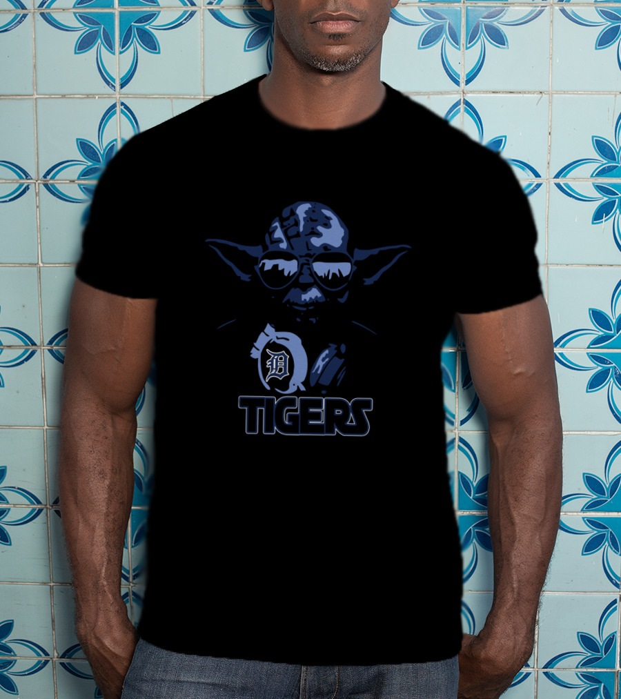 Yoda Detroit Tigers Fans Mlb Star Wars Crossover T-Shirt