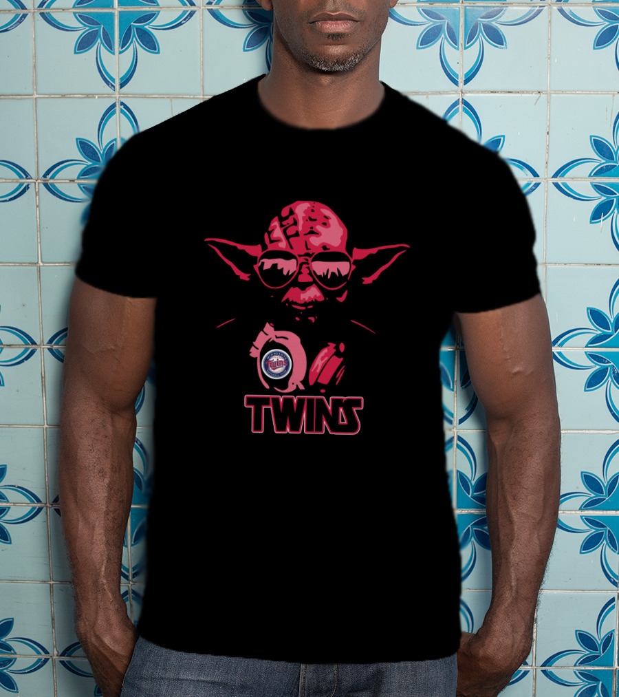 Yoda With Sunglasses And Minnesota Twins Baseball T-Shirt