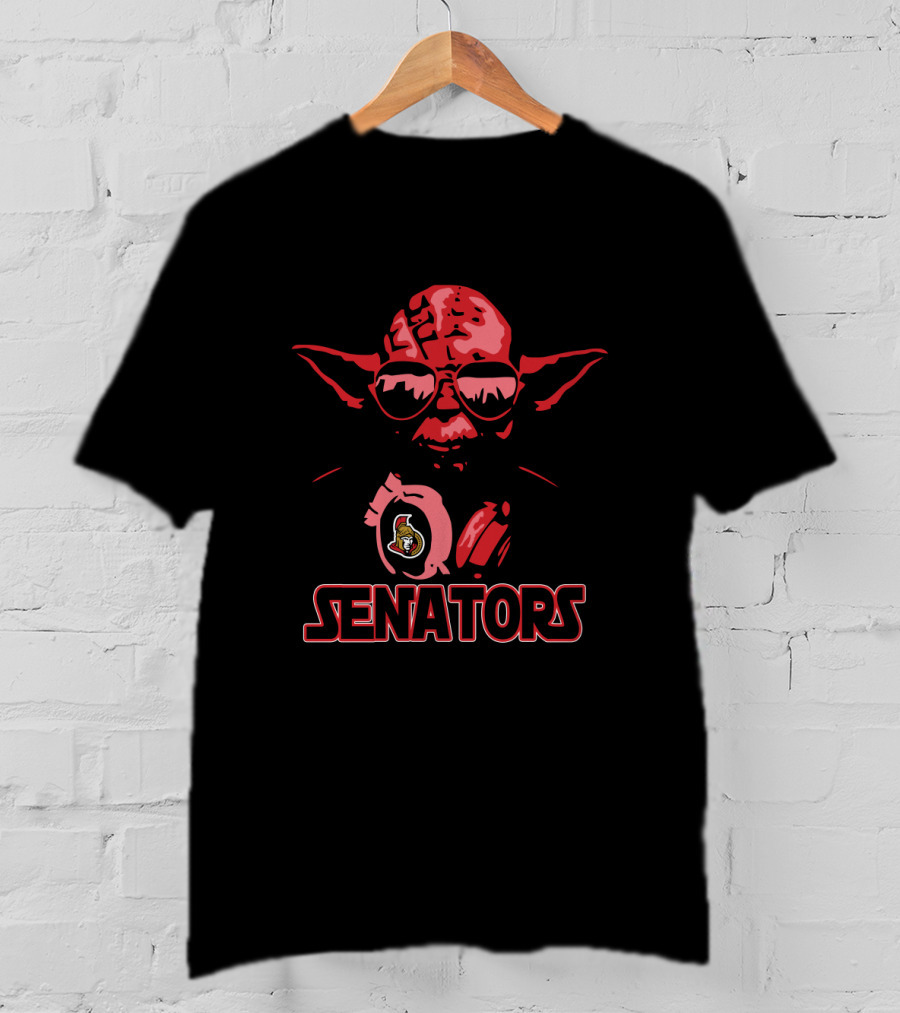 Yoda Star Wars Ottawa Senators Fans Jedi Nhl Crossover T-Shirt