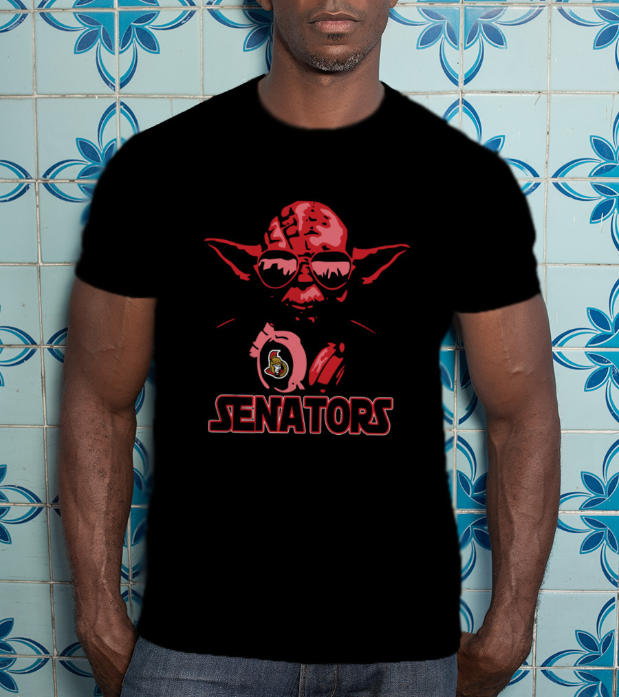 Yoda Star Wars Ottawa Senators Fans Jedi Nhl Crossover T-Shirt