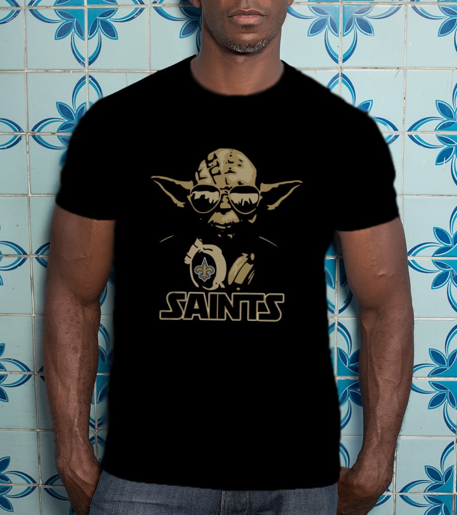 Yoda New Orleans Saints Fans Star Wars Crossover T-Shirt