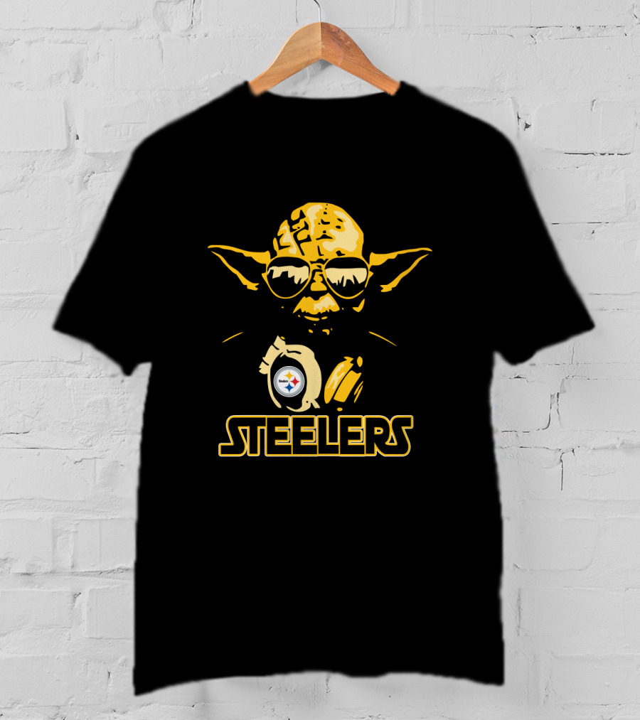 Yoda Steelers Sunglasses Headphones Star Wars Pittsburgh Fans T-Shirt