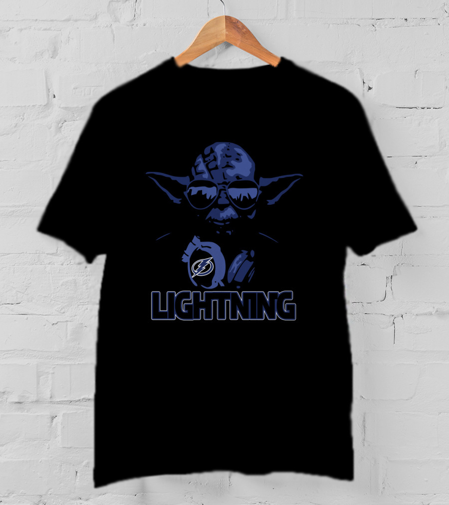 Yoda Wearing Sunglasses Tampa Bay Lightning Fans Lightning T-Shirt
