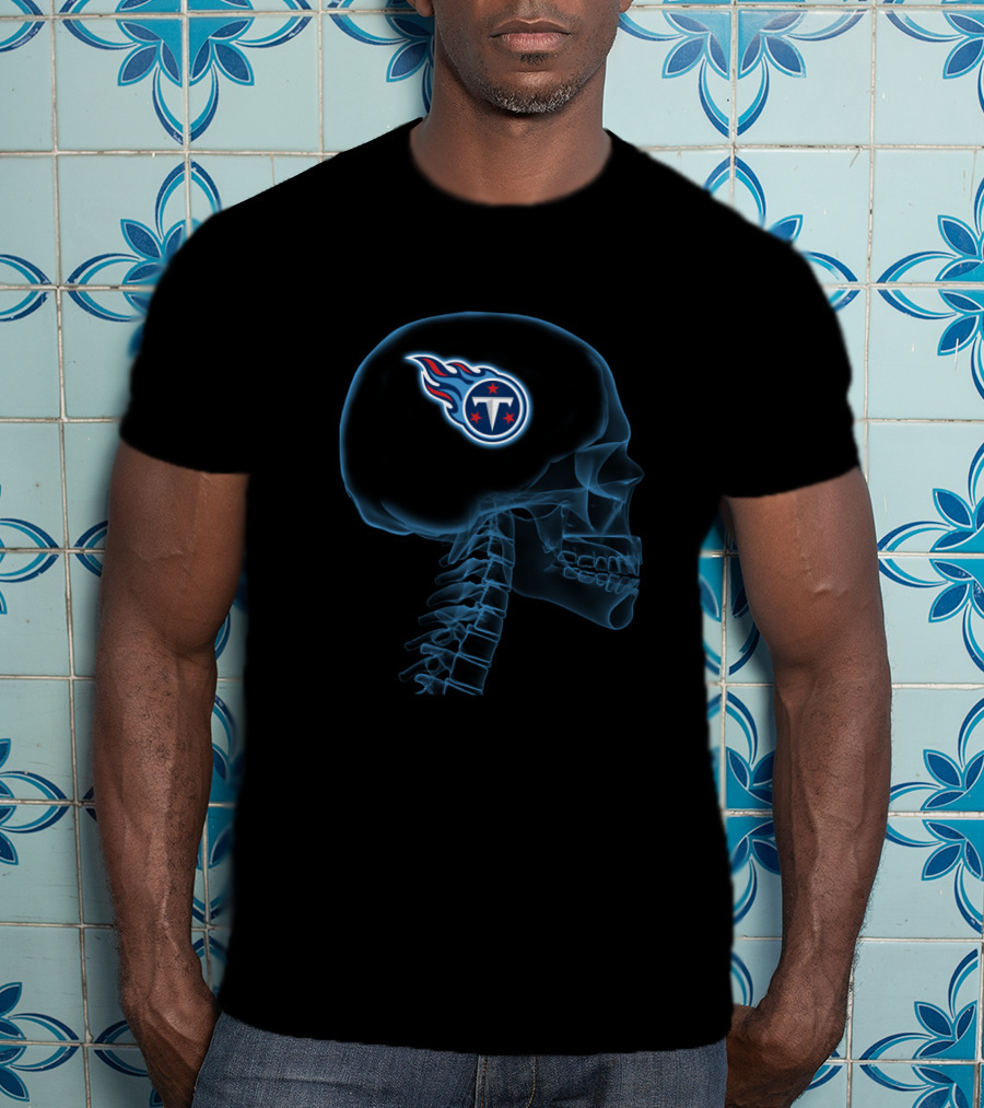 Tennessee Titans Skull Logo Halloween Brain T-Shirt