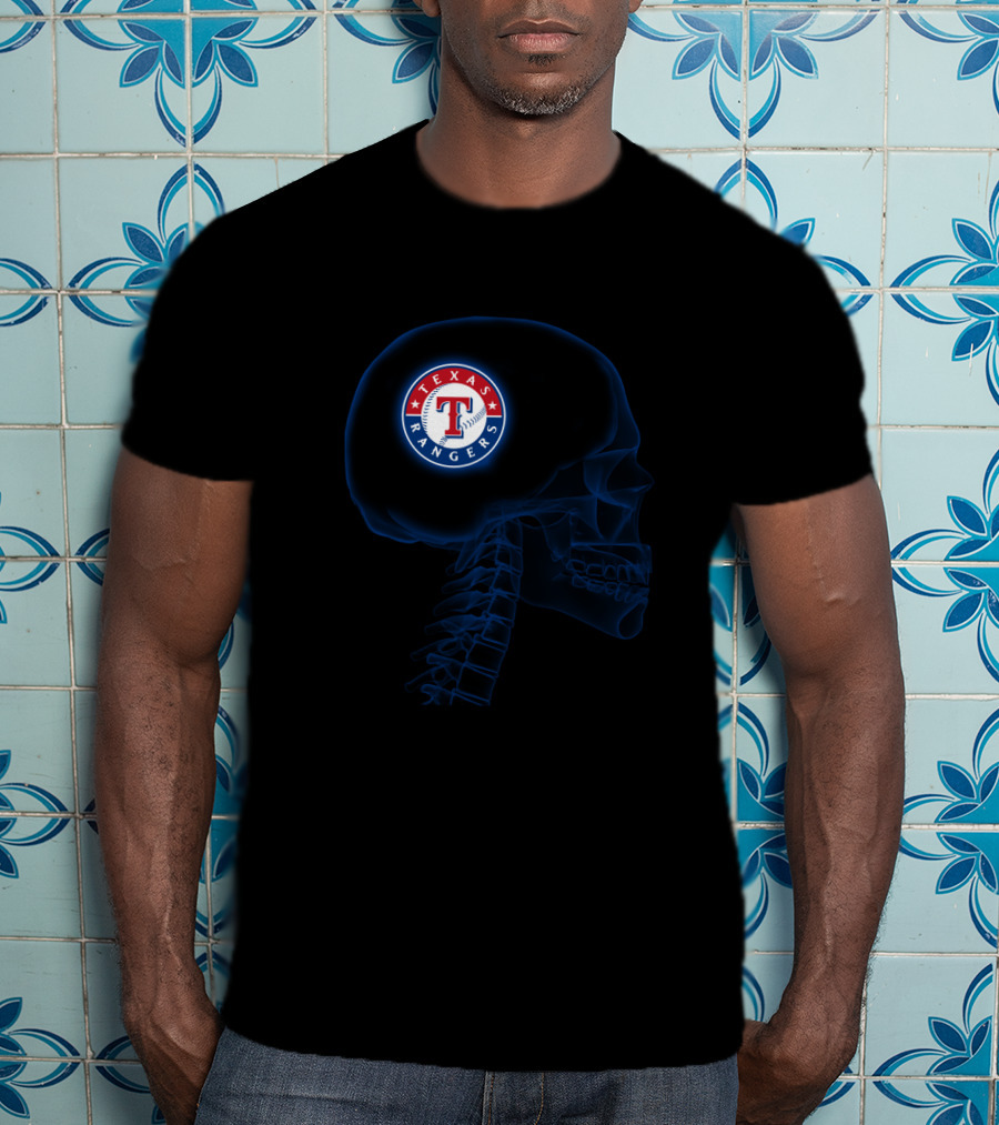 Texas Rangers Brain X-Ray Halloween Fan T-Shirt