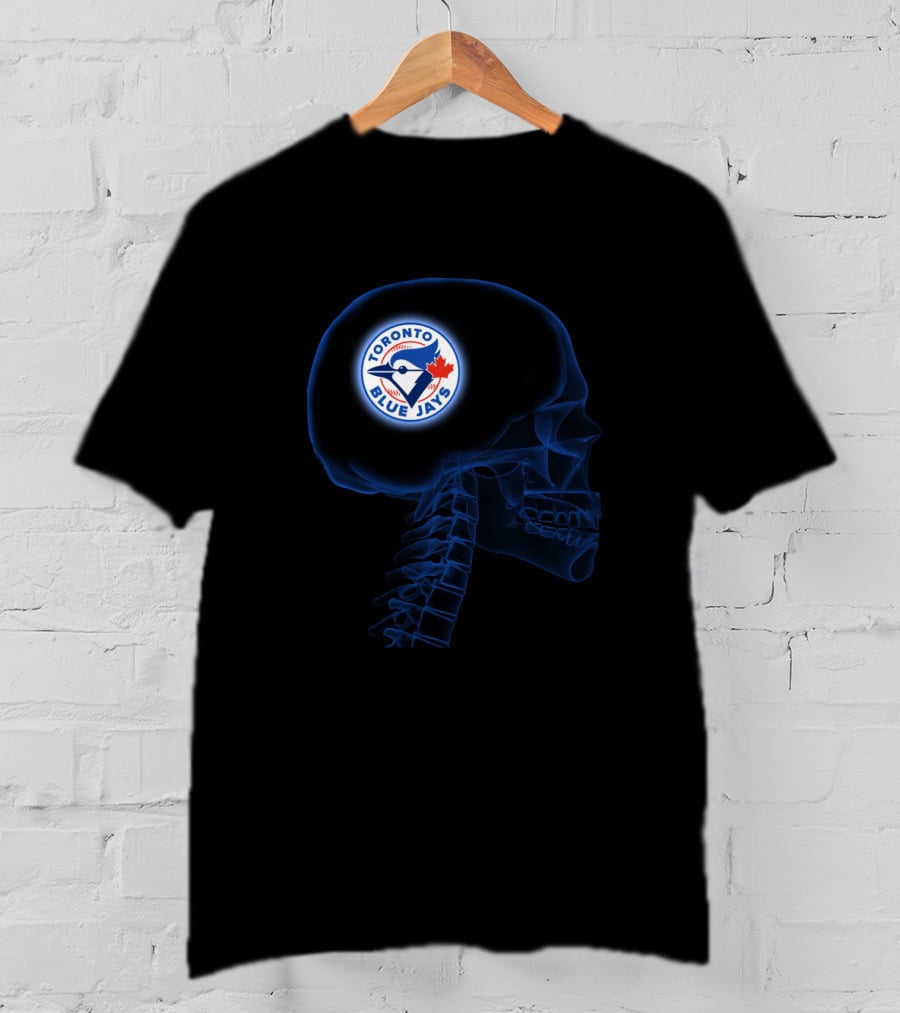 Toronto Blue Jays Skull Brain Halloween T-Shirt