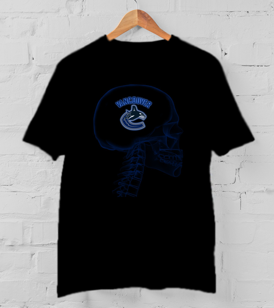 Vancouver Canucks Brain Skull Halloween T-Shirt
