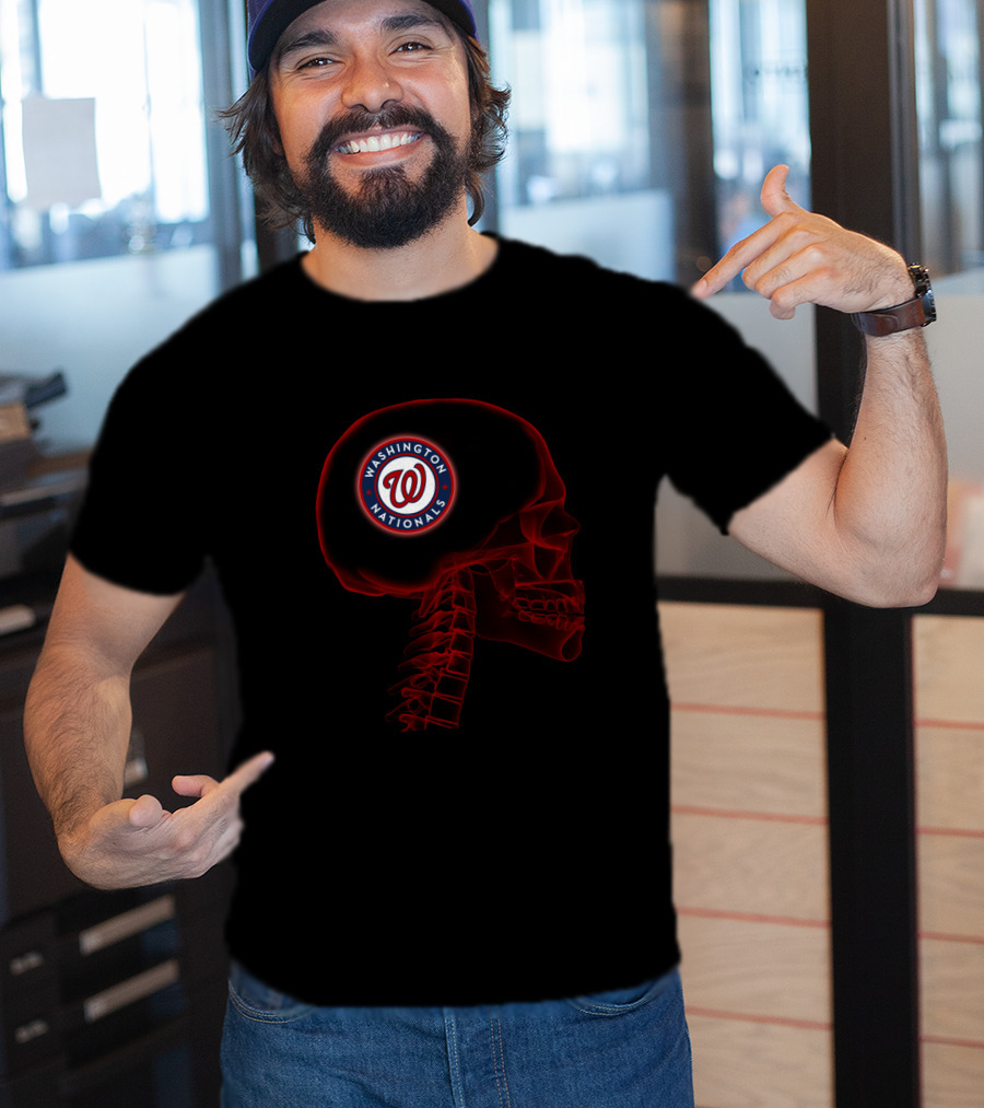 Washington Nationals Brain Skull Halloween T-Shirt