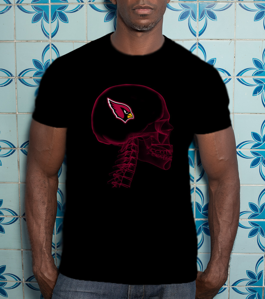 Arizona Cardinals Brain Skeleton Halloween T-Shirt