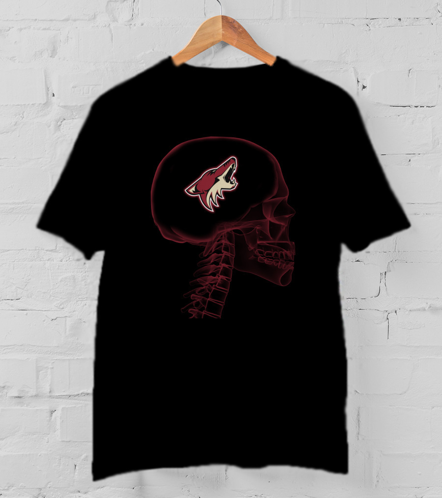 Arizona Coyotes Skull Logo In My Brain Halloween T-Shirt