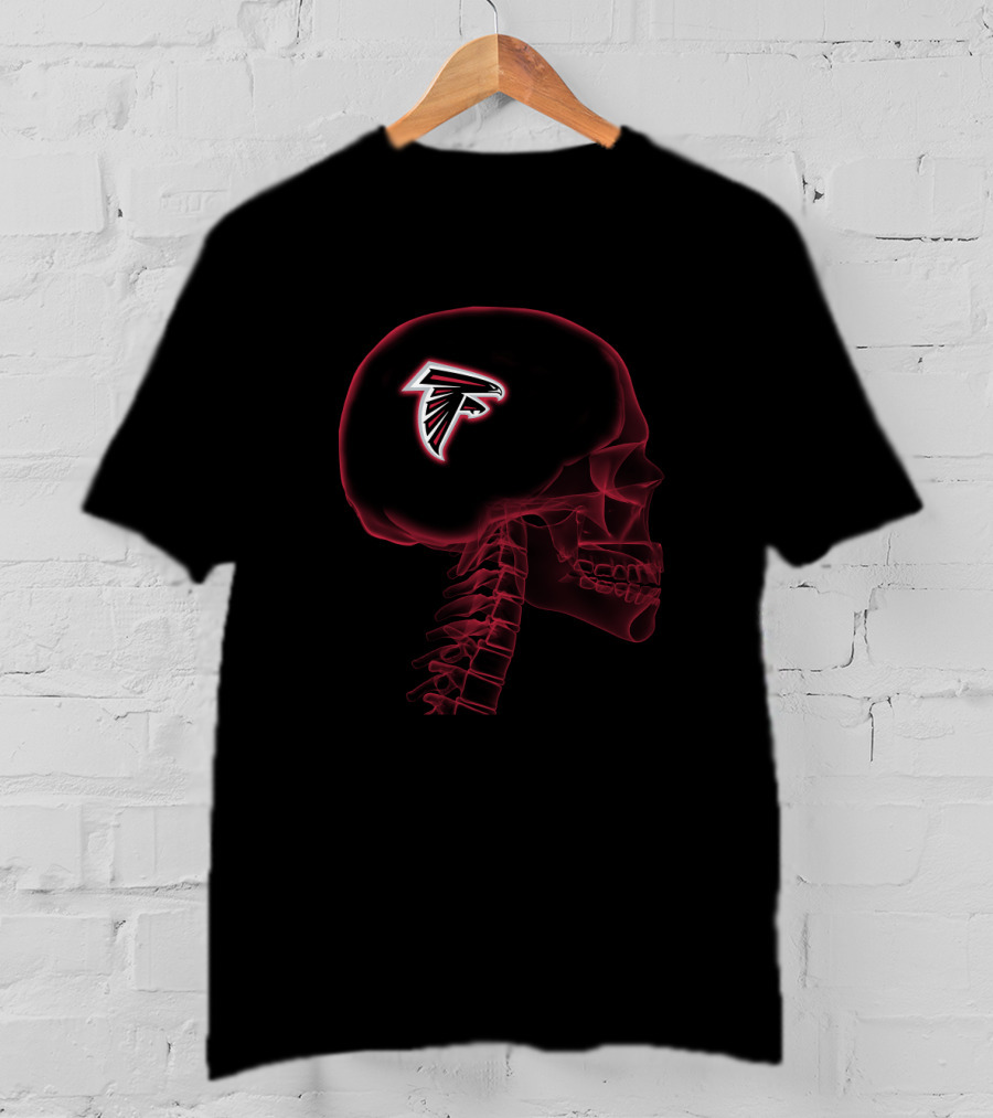 Atlanta Falcons Brain Skeleton Halloween Theme T-Shirt