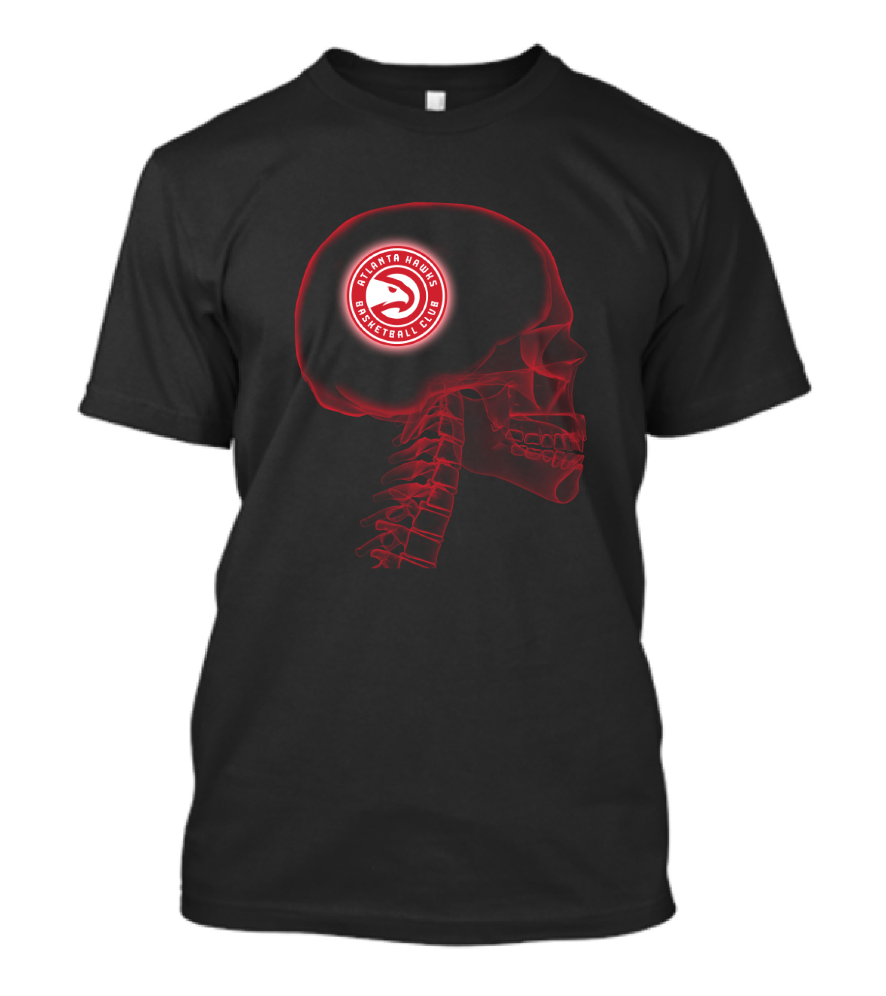 Atlanta Hawks Basketball Club Skull Brain Halloween Theme T-Shirt