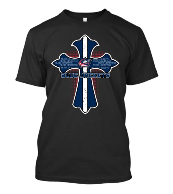 Blue Jackets Cross Columbus Repeated T-Shirt
