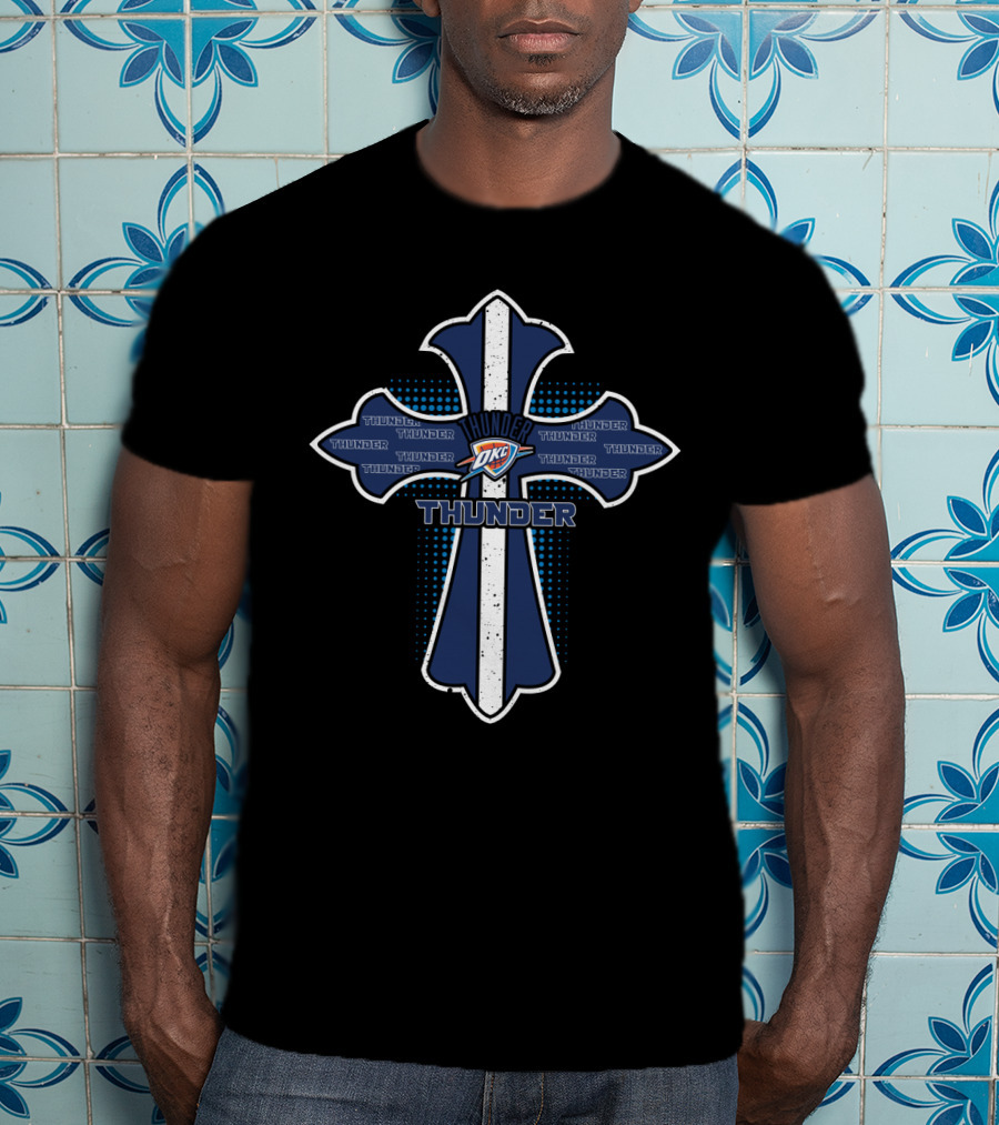 Cross Jesus Oklahoma City Thunder Thunder Thunder Thunder Okc Thunder Thunder Thunder Thunder Thunder Thunder Thunder T-Shirt