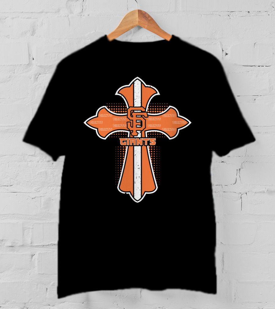 San Francisco Giants Cross With Giants Text Elements And Sf T-Shirt