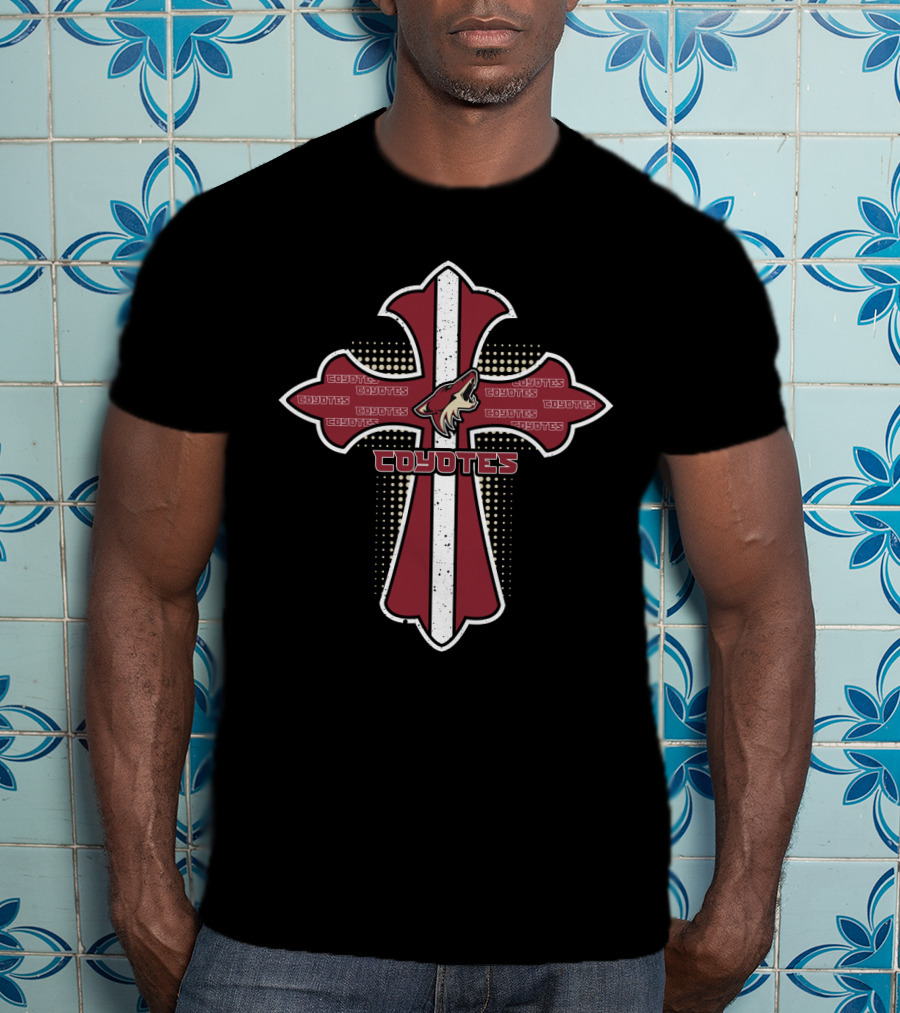 Cross For Jesus Coyotes Fans With Arizona Coyotes T-Shirt