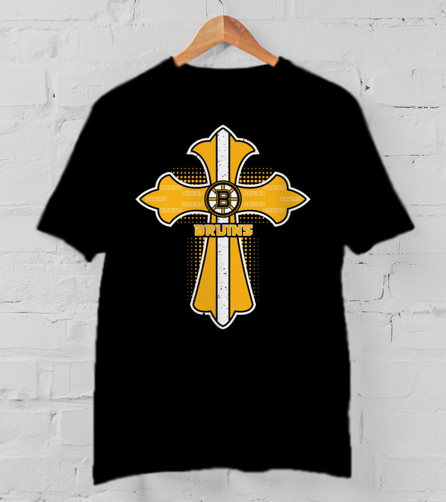 Cross Bruins Boston Fans Jesus T-Shirt