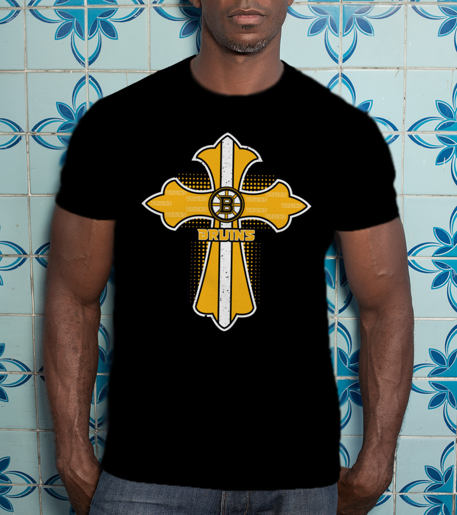 Cross Bruins Boston Fans Jesus T-Shirt