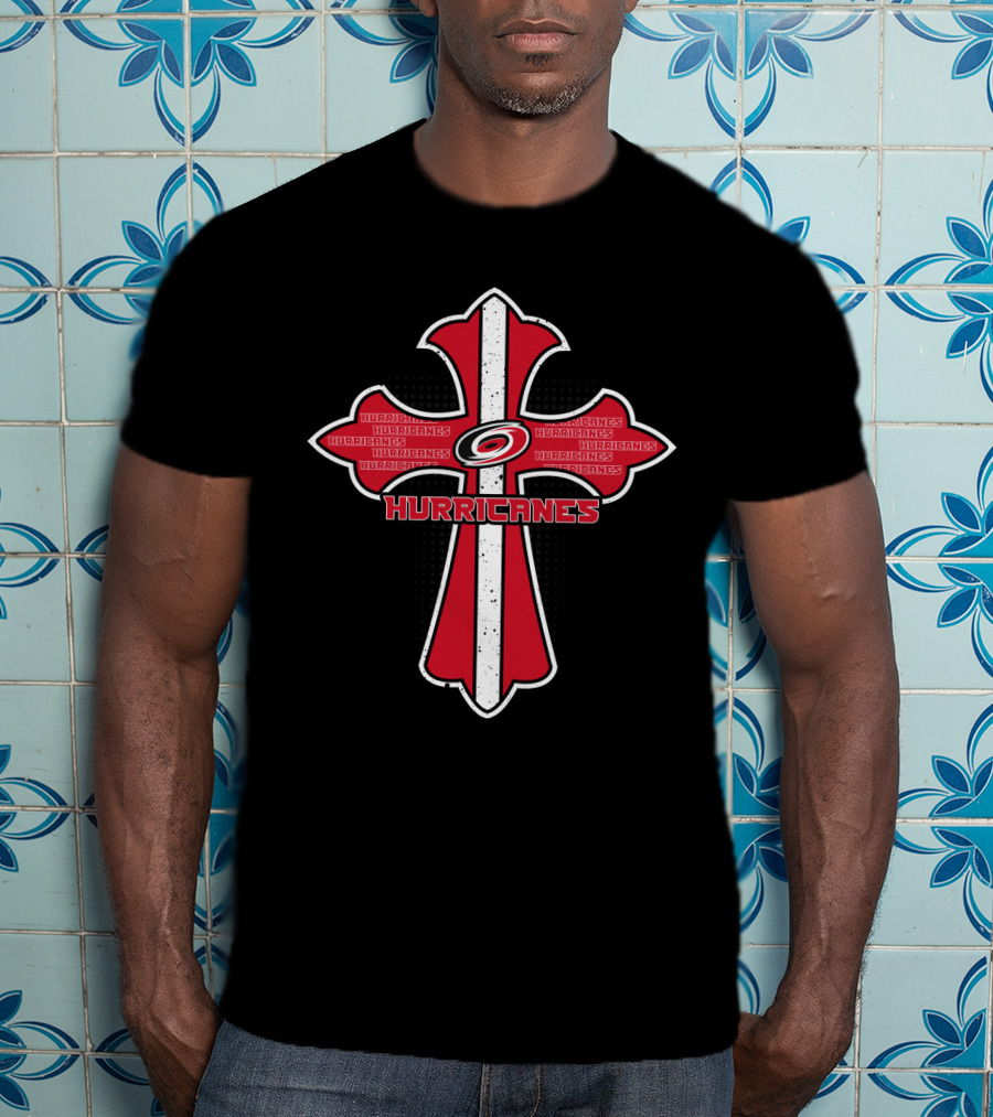 Cross Symbol Featuring Hurricanes Hockey T-Shirt