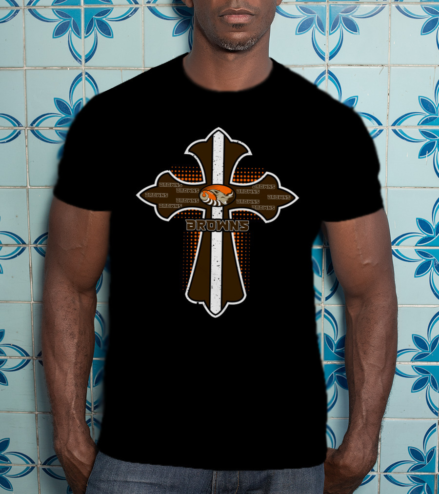 Browns Cross For Jesus And Cleveland Browns Fans T-Shirt