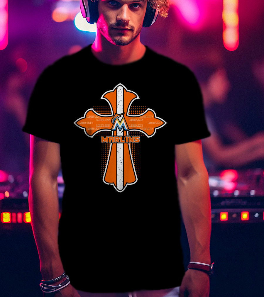 Cross Marlins Jesus Miami Fans T-Shirt