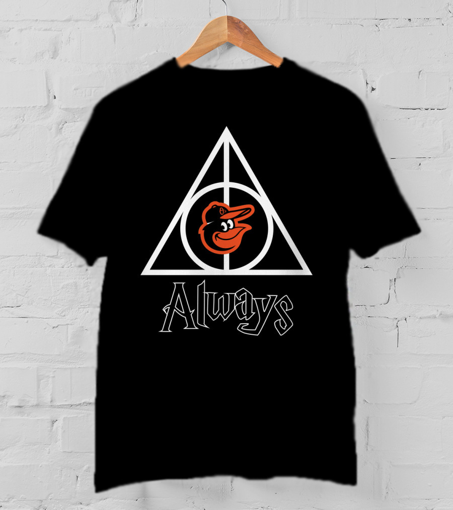 Always Deathly Hallows Baltimore Orioles Logo Combination T-Shirt