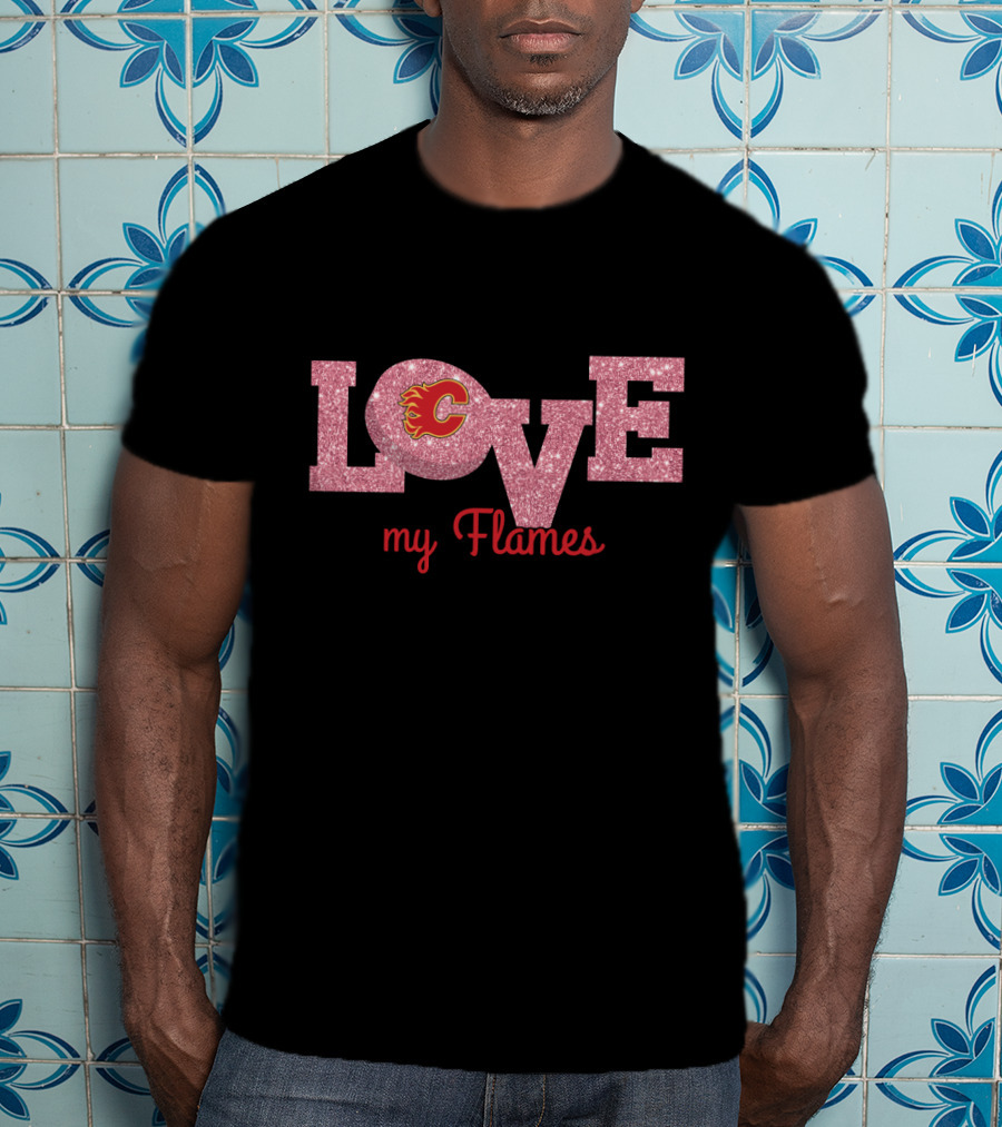 Calgary Flames Glitter Love My Flames T-Shirt