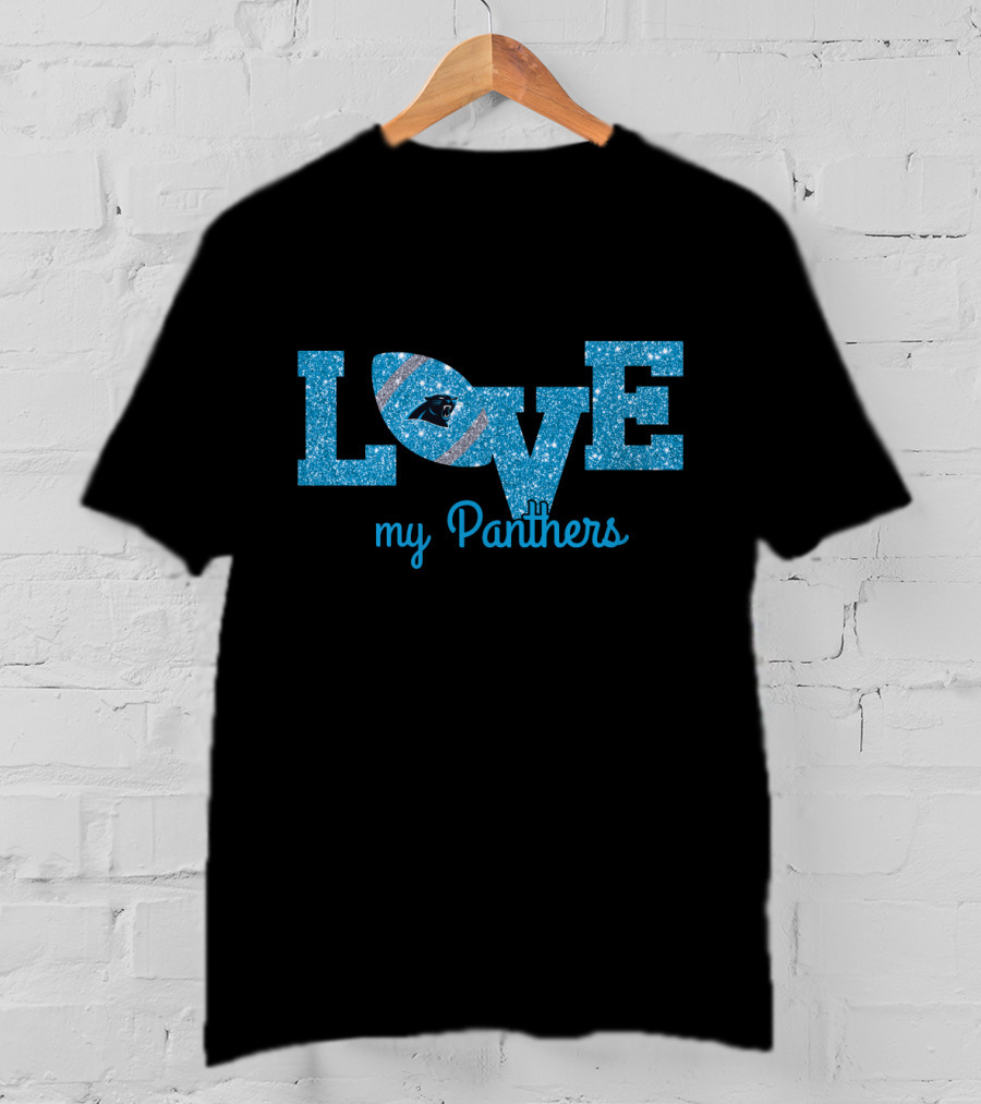 Sparkling Love My Panthers Football Fans T-Shirt
