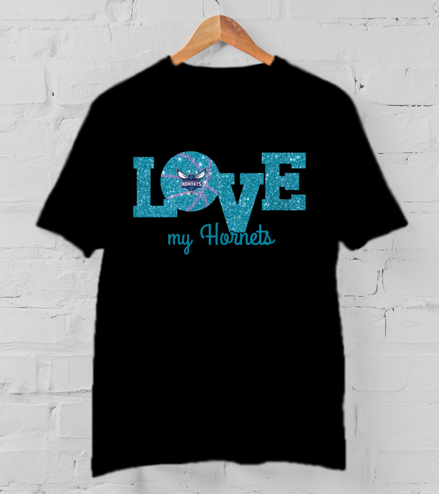 Love My Hornets Basketball Sparkle T-Shirt