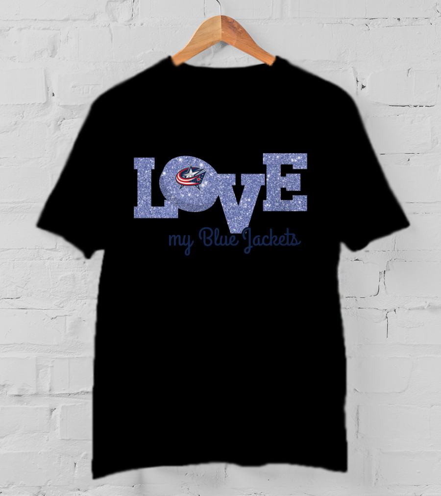Glitter Love My Blue Jackets Columbus T-Shirt