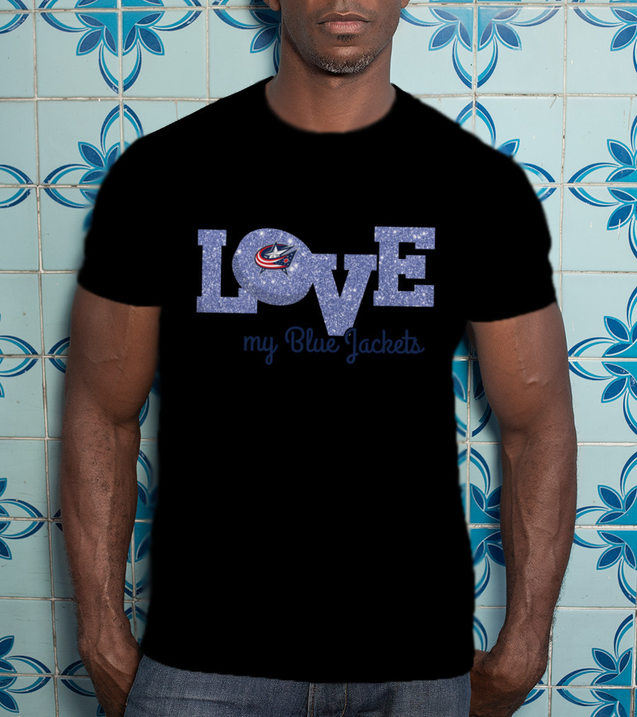 Glitter Love My Blue Jackets Columbus T-Shirt