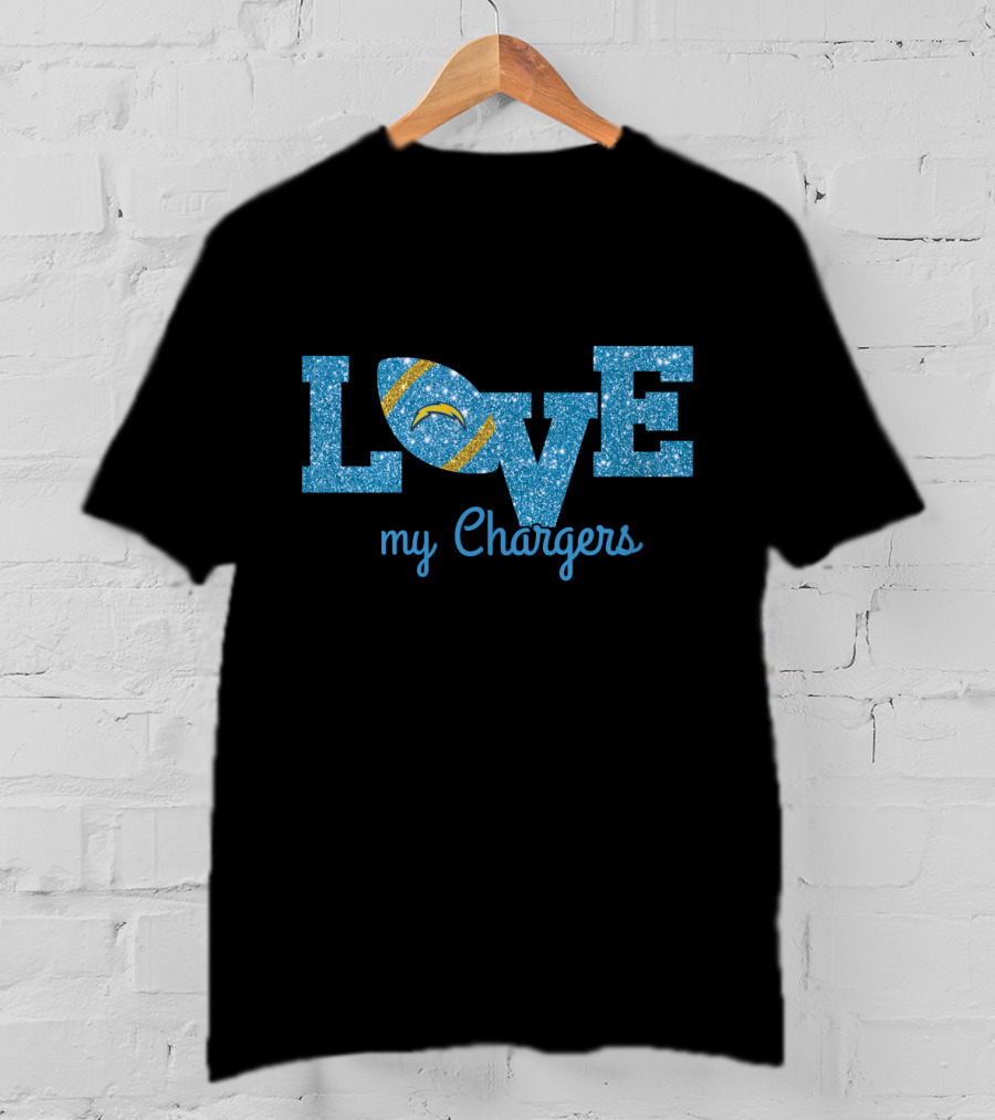 Love My Chargers Football Design For Los Angeles Fans T-Shirt