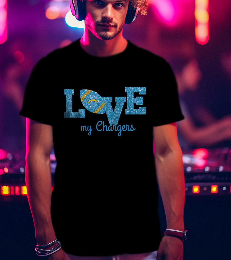 Love My Chargers Football Design For Los Angeles Fans T-Shirt