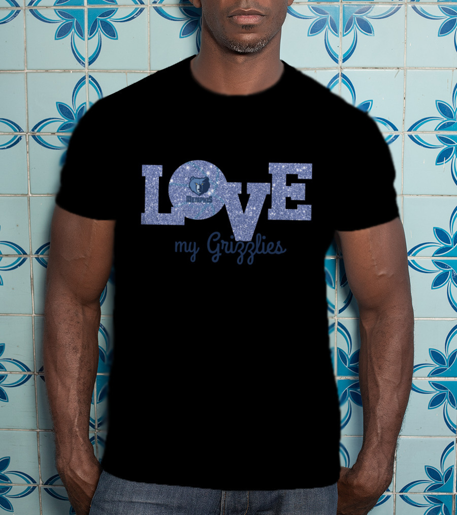 Love My Grizzlies Memphis Grizzlies Fans Glitter T-Shirt