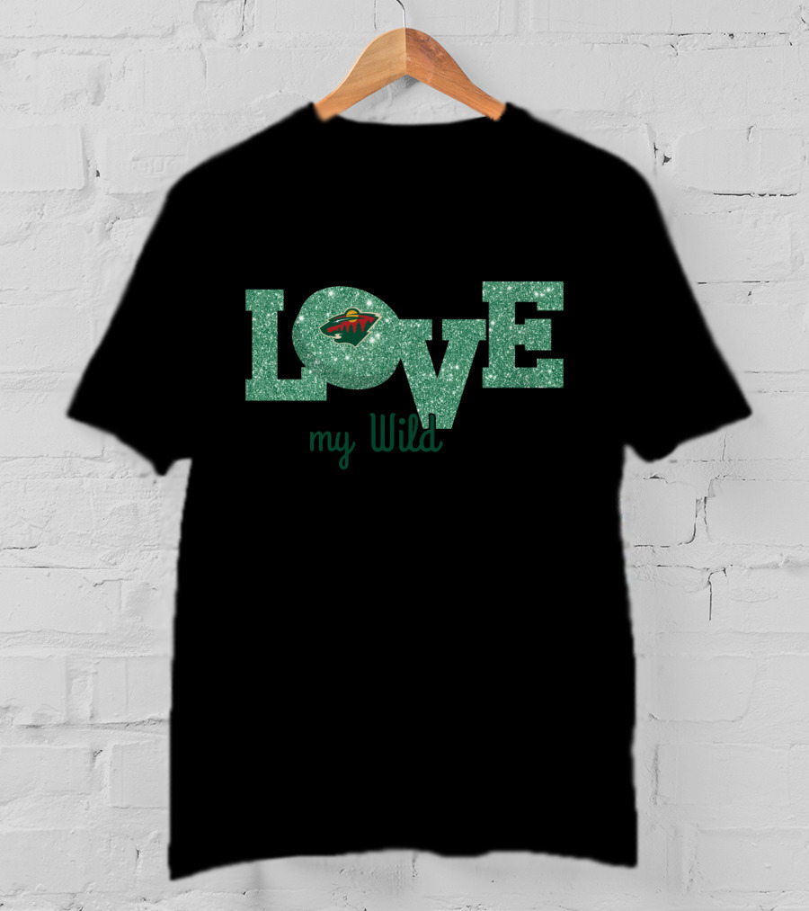 Minnesota Wild Glitter Green Love My Wild T-Shirt