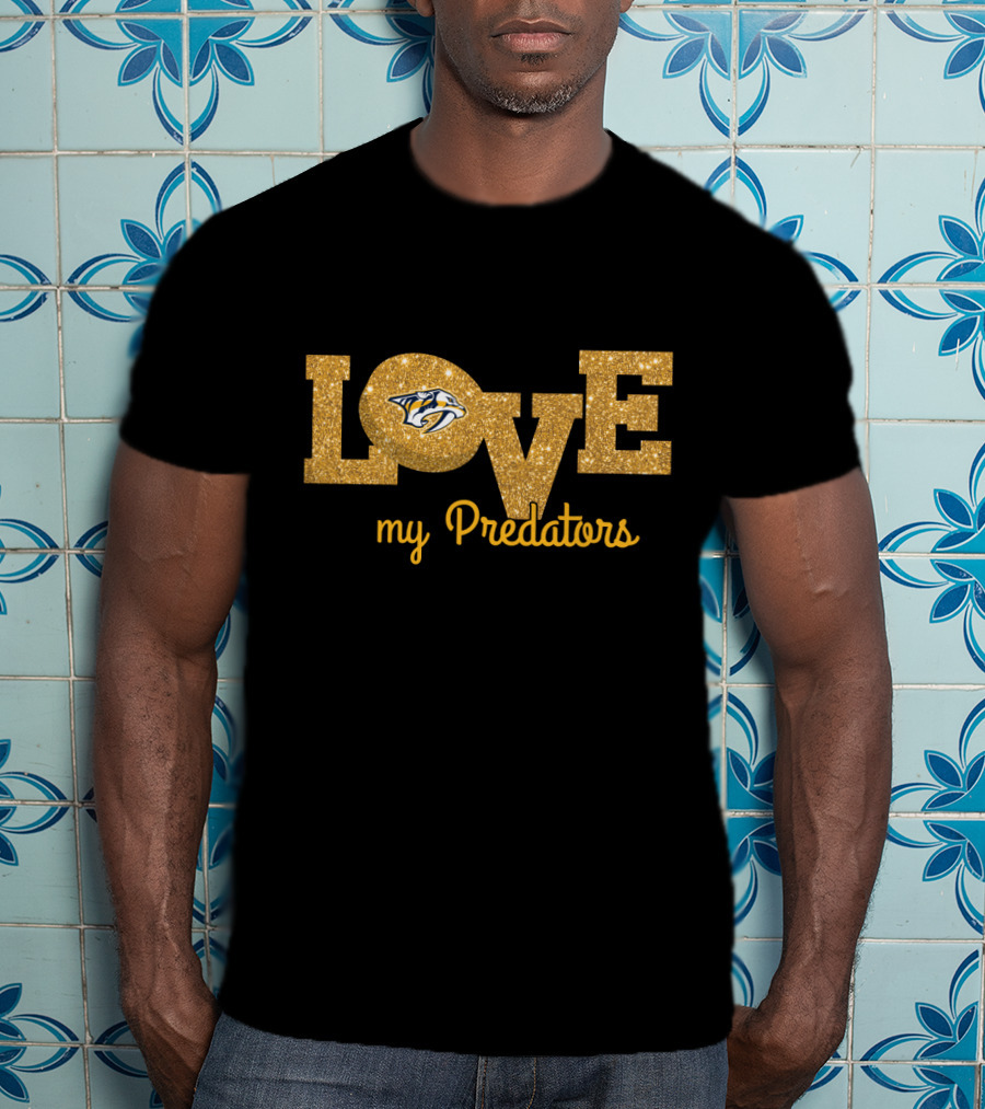 My Nashville Predators Love Glitter Display T-Shirt