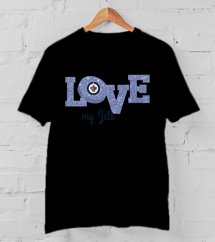 Winnipeg Jets Glitter Love My Jets Fan Emblem T-Shirt
